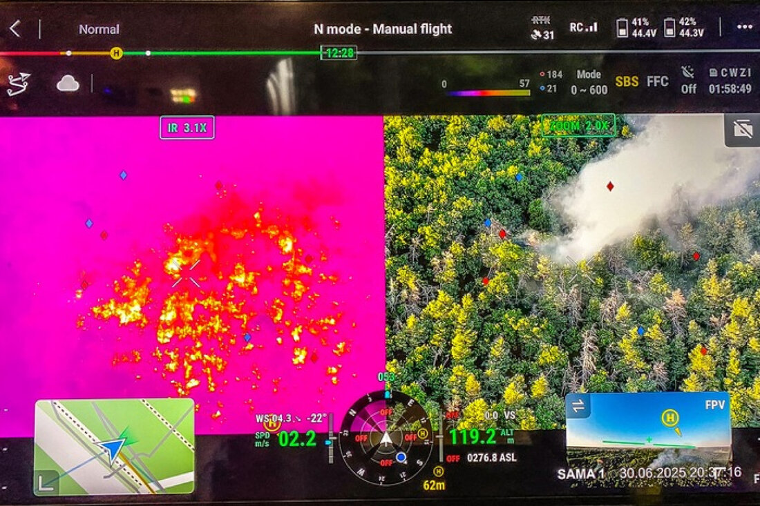 Feuerwehr Dresden kämpft seit dem 30. Juni 2025 gegen einen Waldbrand in der Dresdner Heide. Einsatzkräfte vor Ort.