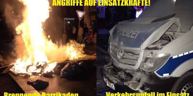Angriffe auf die Polizei!  Verursachen Sie einen Verkehrsunfall / zwei aufeinanderfolgende Nächte in Leipzig