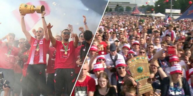 Gemeinsam mit tausenden Fans: Leipzig feiert Pokalsieg ausgiebig |  SID