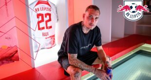 Newcomer David Raum in der Medienrunde |  RB Leipzig