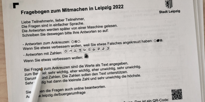 „Mitmachen in Leipzig“: Kommunale Bürgerumfrage 2022 erstmals mit Teilstudie in einfacher Sprache