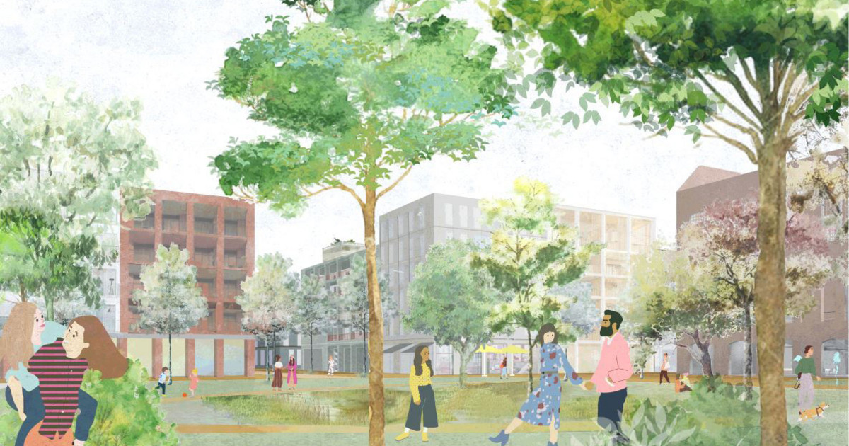 Entwürfe für neues Stadtquartier Glesiener Straße: Lebendig, klimaresilient und sozial nachhaltig