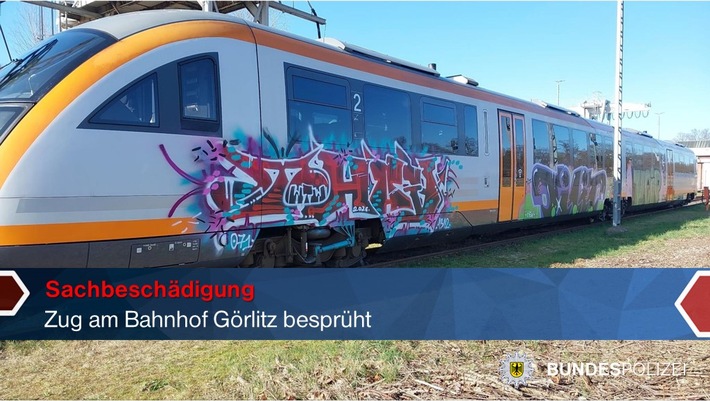 Zug in Görlitz mit riesigem Graffiti beschädigt – hoher Schaden erwartet!